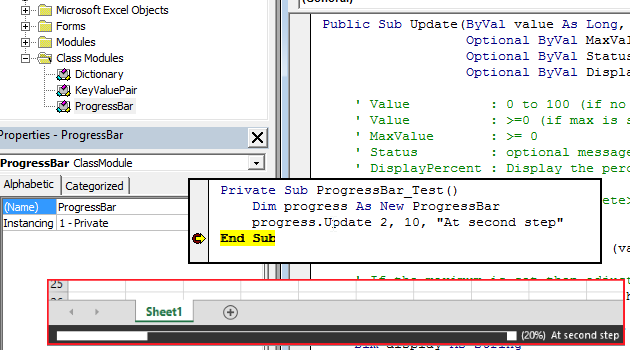 Excel vba progress bar