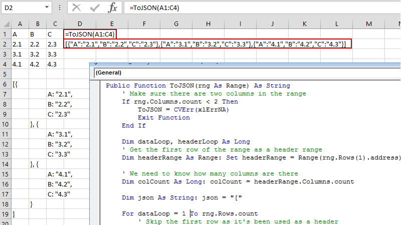 Convert Excel Data To Json Format Using Vba Collections 1404